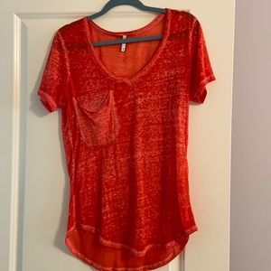 Z Supply orange cotton pocket tee